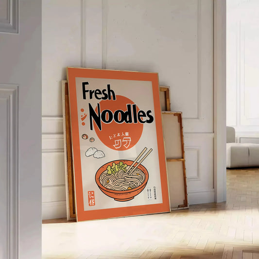 space stunning ramen kitchen poster striking black brown palette wall art artwork unique gift food lovers enthusiasts convenience