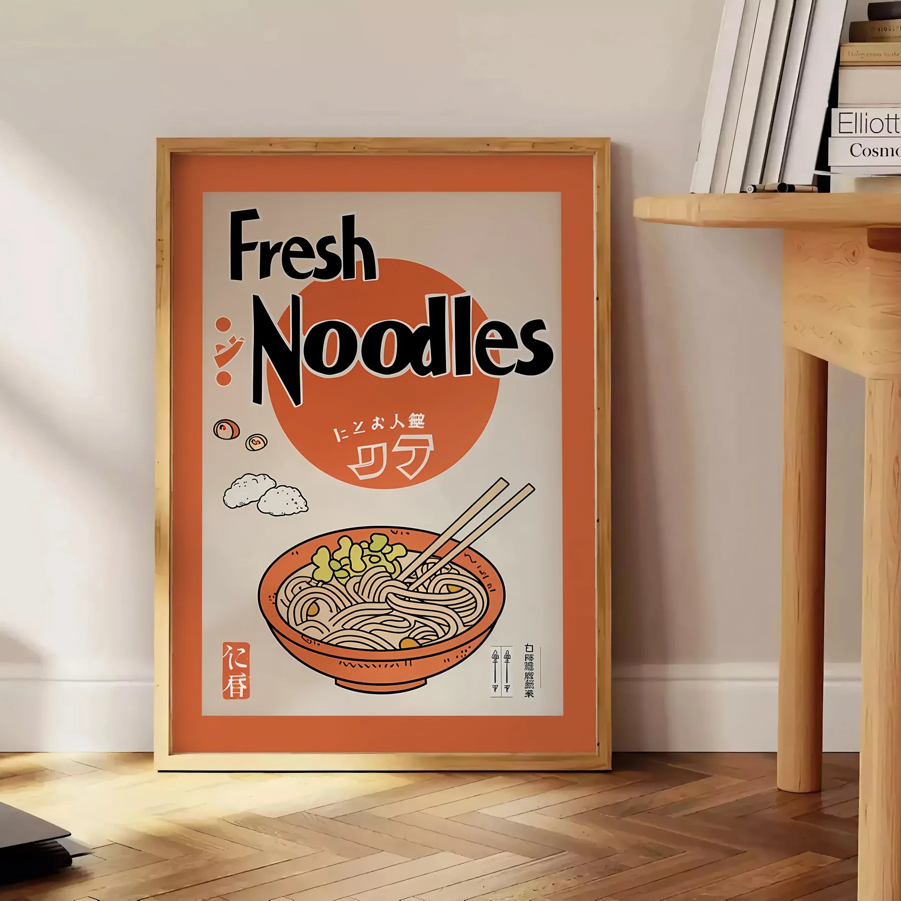 space stunning ramen kitchen poster striking black brown palette wall art artwork unique gift food lovers enthusiasts convenience