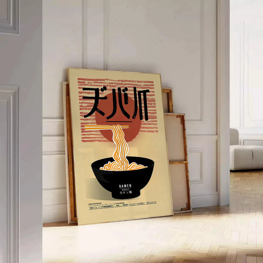 space stunning Ramen Kitchen poster sophisticated black brown palette food lovers unique wall art ideal gift culinary décor high quality print